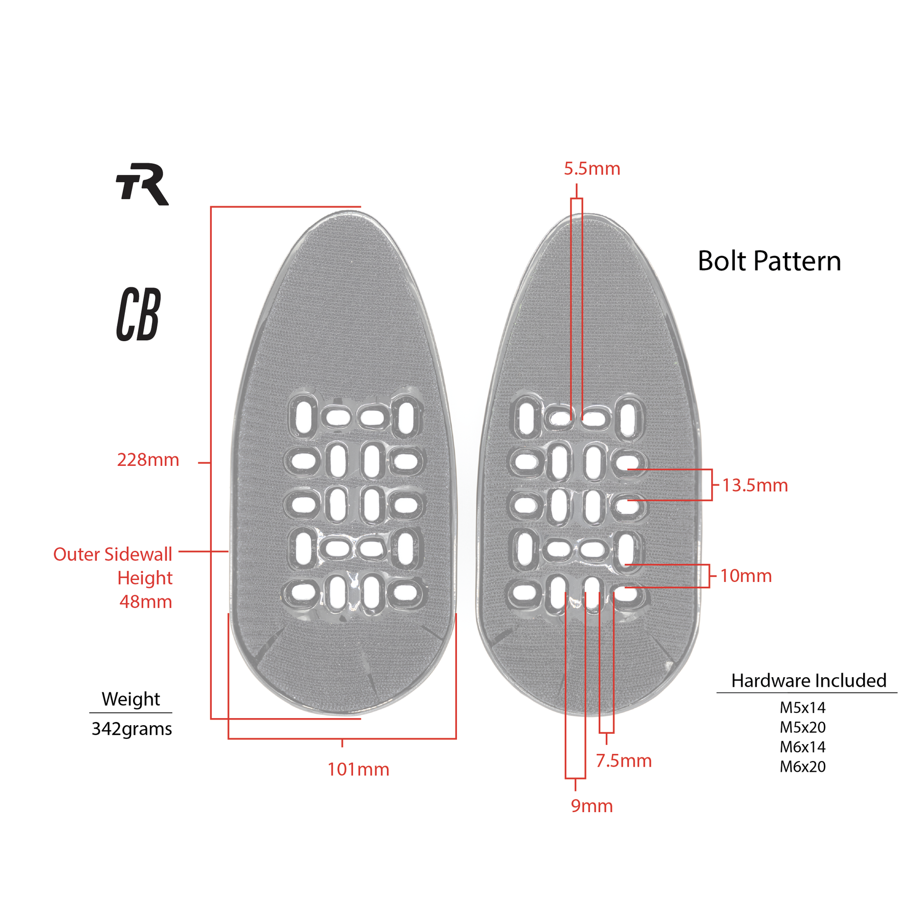TriRig Closed Back Carbon Arm Scoops